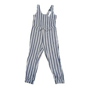 New DREW Chambray Stripe Jumpsuit Blue White (Women's XS)